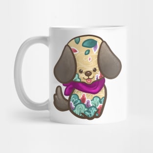 Dog with Bushes Pattern Mug